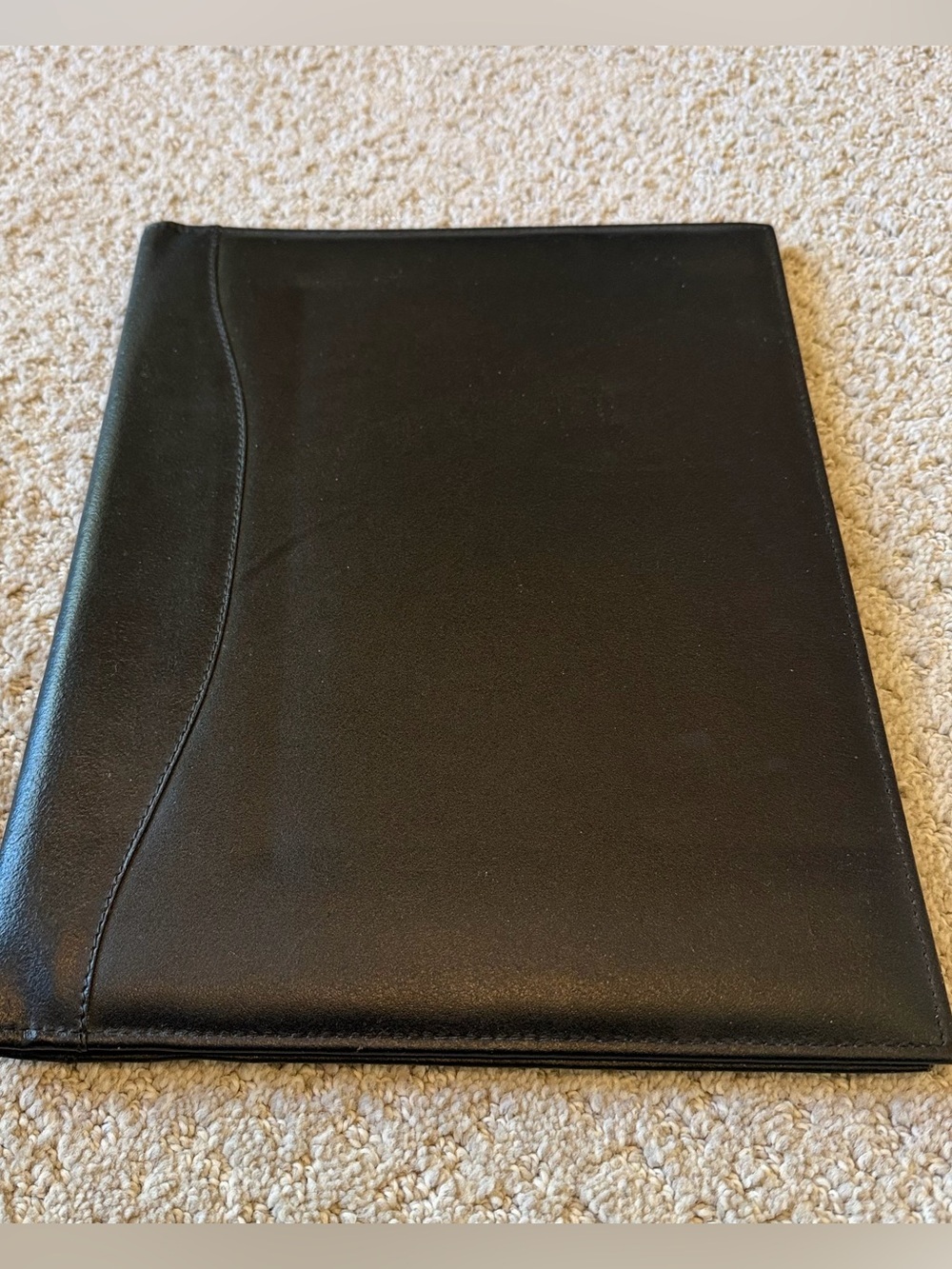 Belle Cadeaux Black Leather Padfolio Portfolio Journal Writing Pad Cover USA
